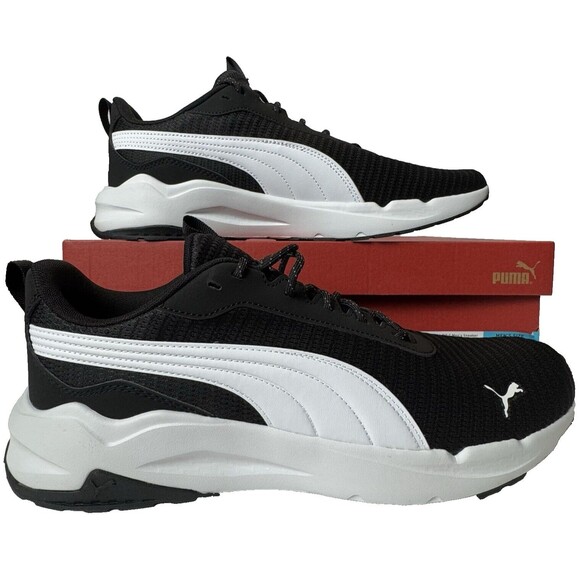 PUMA Mens Size 12 Zip Black White Zip C Lightweight Running Sneaker Shoe… - Picture 1 of 14